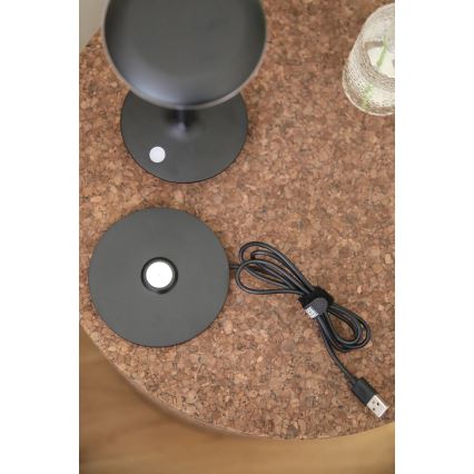 Markslöjd 108918 - LED Dimmable outdoor rechargeable table lamp PETIT LED/2W/1800 mAh 2200/2700/3000K IP44 black