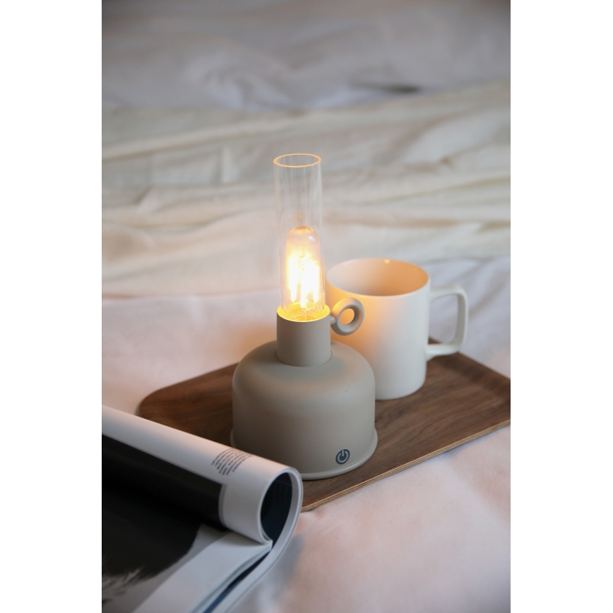 Markslöjd 108921 - LED Dimmable outdoor rechargeable table lamp ASTRID LED/2W/1200 mAh IP44 grey