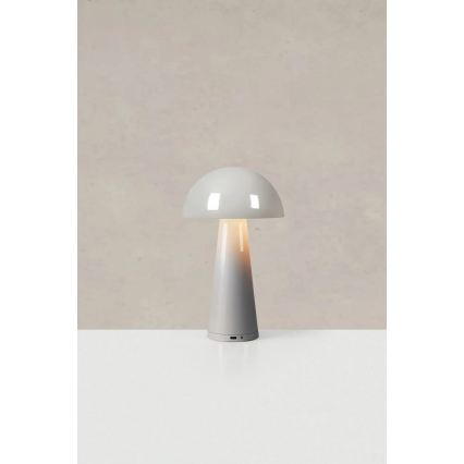 Markslöjd 108950 - LED Dimmable Rechargeable Table Lamp FUNGI LED/1.5W/5V 2000 mAh IP44 grey