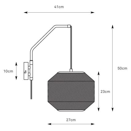 Markslöjd 108957 - ASUKA Wall Lamp 1xE27/60W/230V linen/black