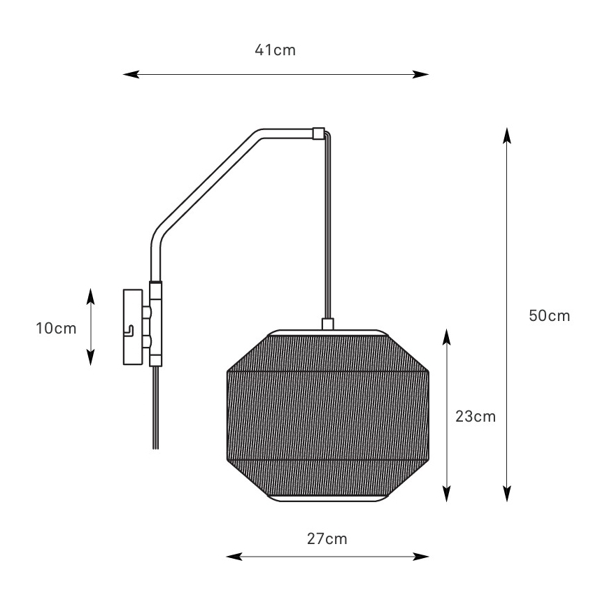 Markslöjd 108957 - ASUKA Wall Lamp 1xE27/60W/230V linen/black