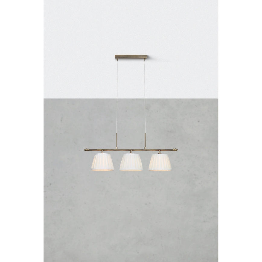 Markslöjd 108975 - OXFORD Cable-Hung Pendant 3x E14/40W/230V Brass/White