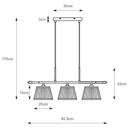 Markslöjd 108975 - OXFORD Cable-Hung Pendant 3x E14/40W/230V Brass/White