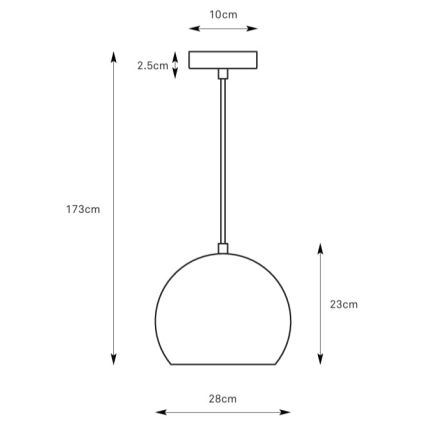 Markslöjd 108986 - POP pendant light on cable 1xE27/40W/230V Ø 28 cm grey