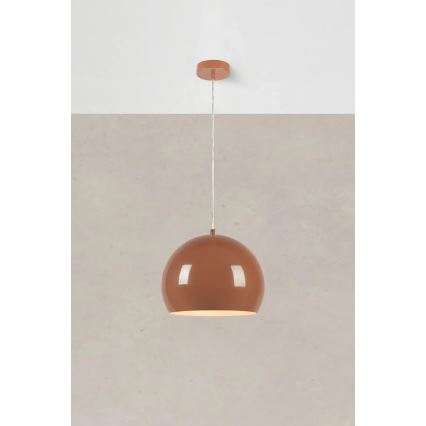 Markslöjd 108987 - Cable-suspended pendant lamp POP 1xE27/40W/230V Ø 28 cm brown
