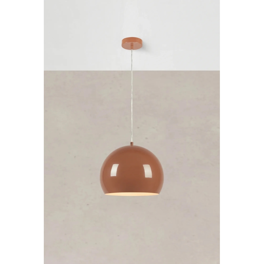 Markslöjd 108987 - Cable-suspended pendant lamp POP 1xE27/40W/230V Ø 28 cm brown