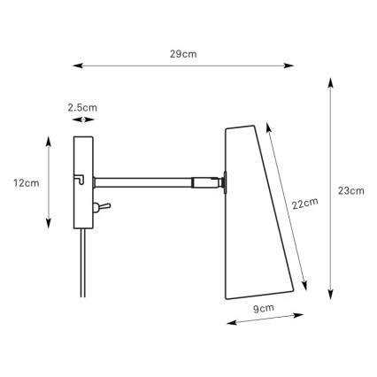 Markslöjd 108992 - PEAK Wall Lamp 1xE14/40W/230V Grey