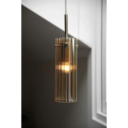 Markslöjd 109015 - TIBIA cable-hung pendant light 1xE14/40W/230V smoky beige/brass