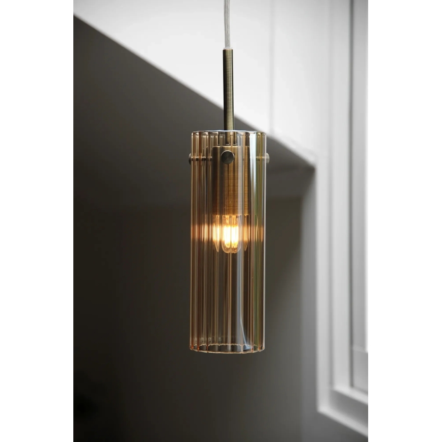 Markslöjd 109015 - TIBIA cable-hung pendant light 1xE14/40W/230V smoky beige/brass