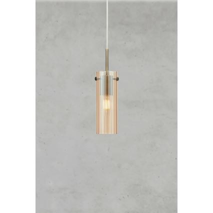 Markslöjd 109015 - TIBIA cable-hung pendant light 1xE14/40W/230V smoky beige/brass