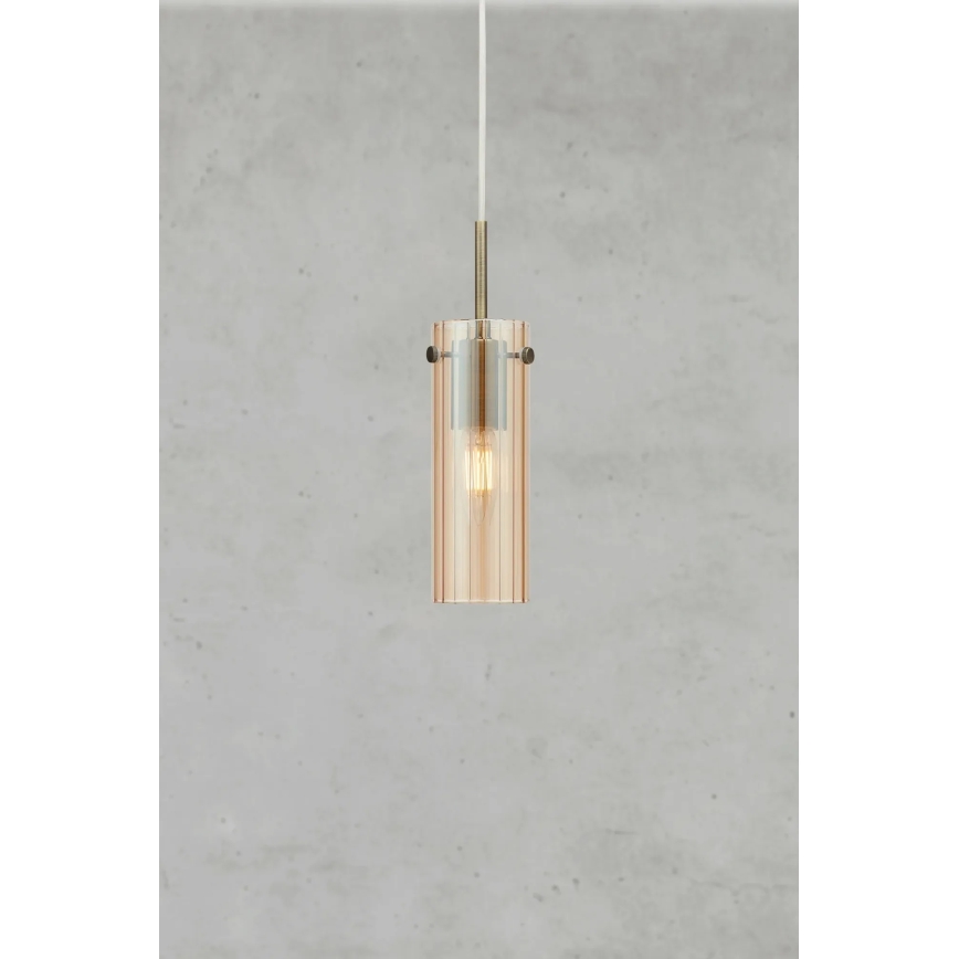 Markslöjd 109015 - TIBIA cable-hung pendant light 1xE14/40W/230V smoky beige/brass