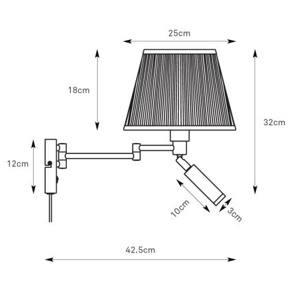 Markslöjd 109016 - LED Wall Light PIVOT 1xE27/40W/230V + LED/4W cream/black