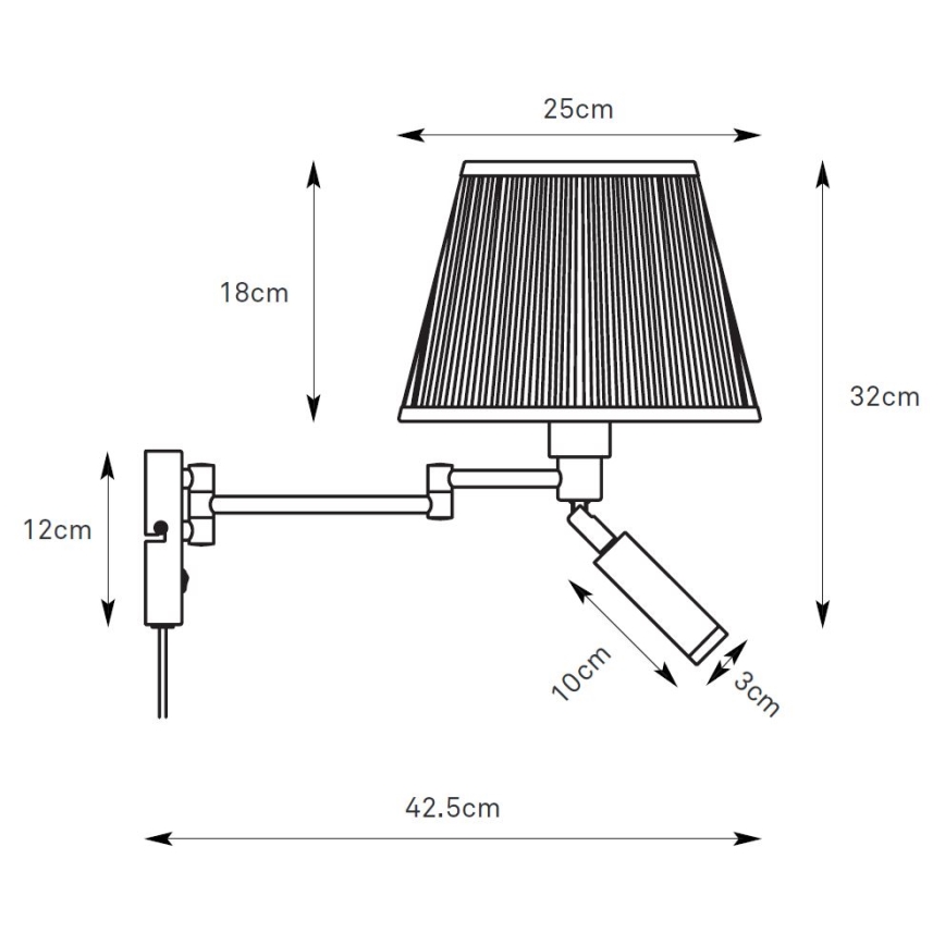 Markslöjd 109016 - LED Wall Light PIVOT 1xE27/40W/230V + LED/4W cream/black