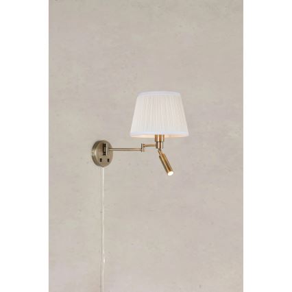 Markslöjd 109017 - LED Wall Lamp PIVOT 1xE27/40W/230V + LED/4W cream/brass