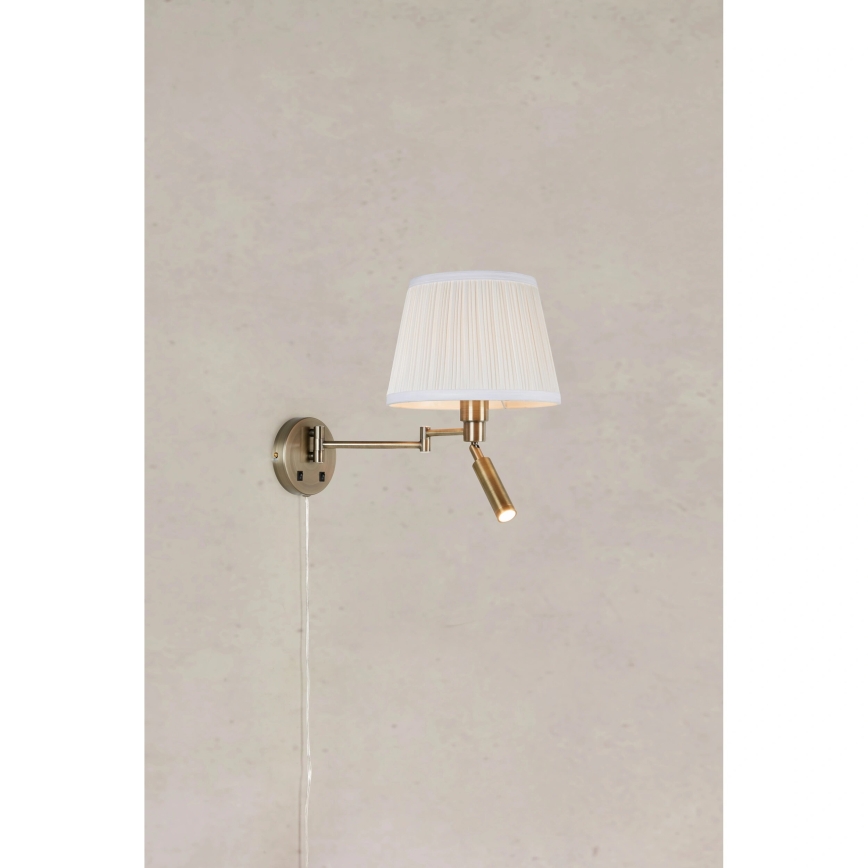 Markslöjd 109017 - LED Wall Lamp PIVOT 1xE27/40W/230V + LED/4W cream/brass