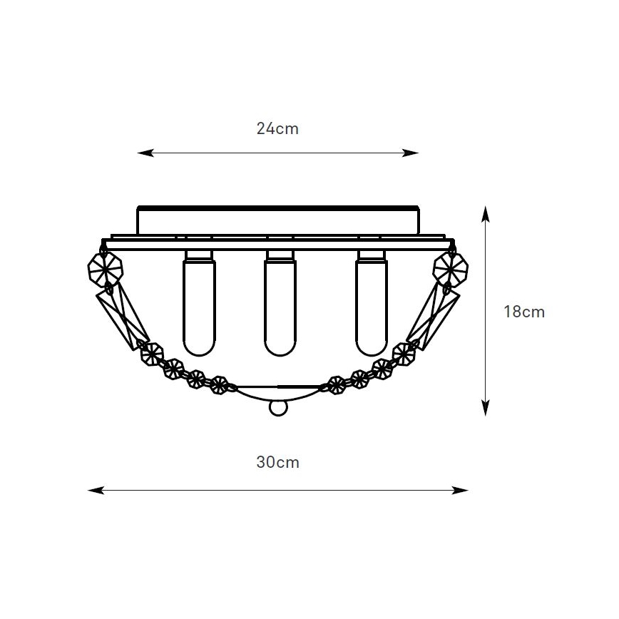 Markslöjd 109031 - ESTELLE Bathroom ceiling light 3xG9/20W/230V, Ø 30 cm, IP44, brass