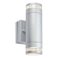 Markslöjd 109106 - Dimmable LED Outdoor Wall Light LUNO 2xLED/4.9W/230V IP65 Silver