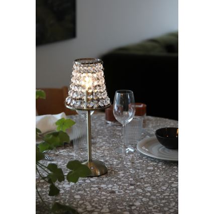 Markslöjd 109125 - LIORA LED Dimmable Rechargeable Touch Table Lamp 1xE14/2W/2000 mAh Brass