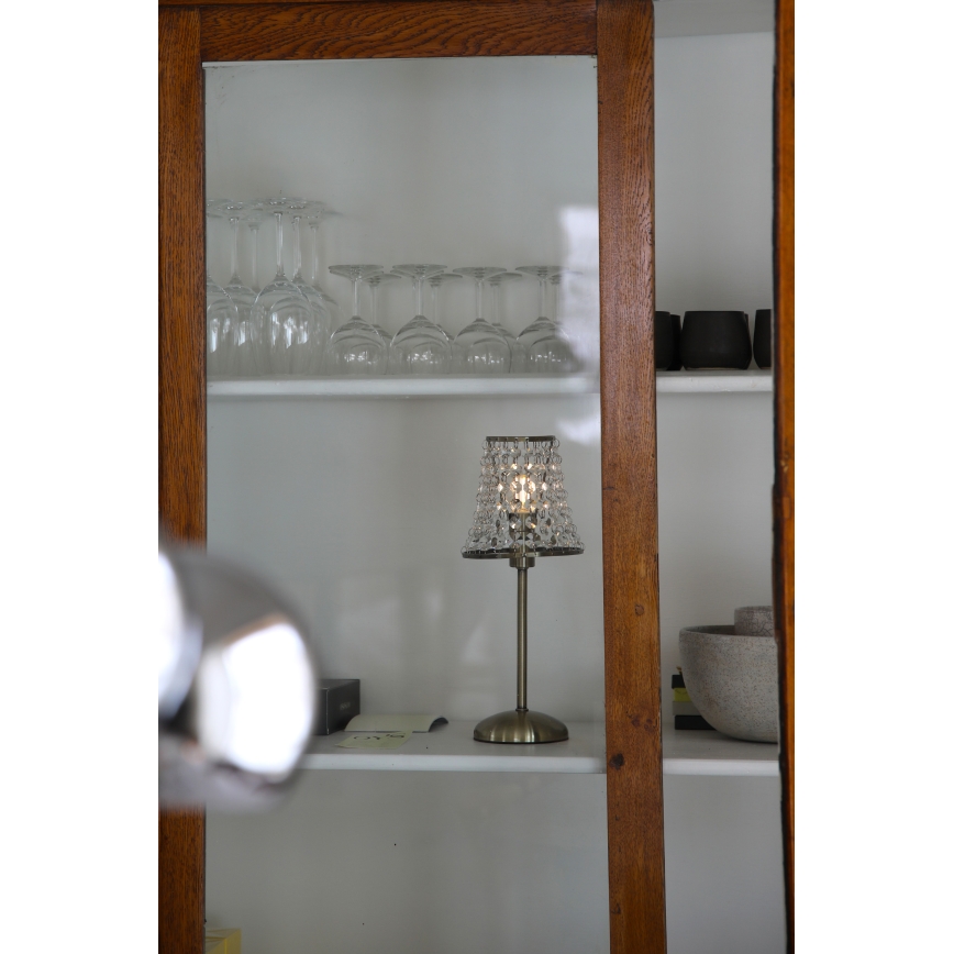 Markslöjd 109125 - LIORA LED Dimmable Rechargeable Touch Table Lamp 1xE14/2W/2000 mAh Brass