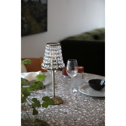 Markslöjd 109125 - LIORA LED Dimmable Rechargeable Touch Table Lamp 1xE14/2W/2000 mAh Brass