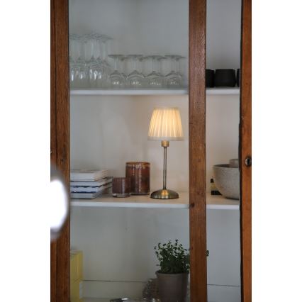 Markslöjd 109126 - ANNO LED dimmable rechargeable touch table lamp 1xE14/2W/2000 mAh white/brass