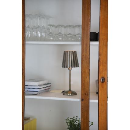 Markslöjd 109127 - CELIA LED Dimmable Rechargeable Touch-Control Table Lamp, 1x E14 / 2W / 2000 mAh, Brass