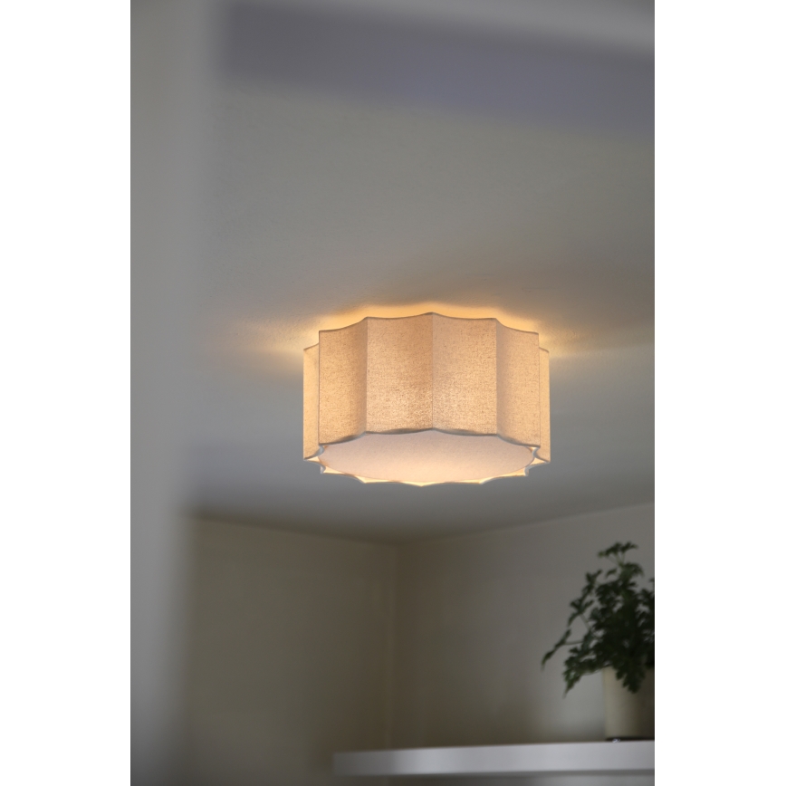 Markslöjd 109134 - OLEA Ceiling Light 2xE27/11W/230V Ø 35 cm, Linen