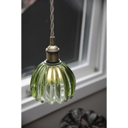 Markslöjd 109138 - GOTA Cable Pendant Light 1xE14/40W/230V, Smoked Green/Brass