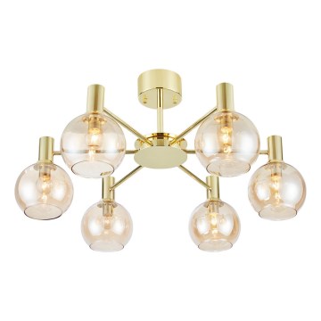 Markslöjd 109152 - Surface-mounted chandelier AMBRA 6xE14/40W/230V, Ø 75 cm, gold/smoky beige