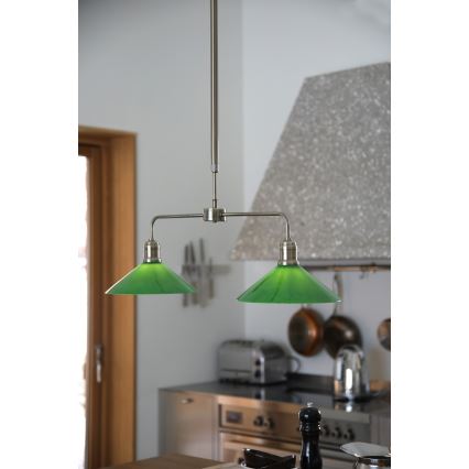 Markslöjd 109161 - VELA rod pendant light 2xE27/60W/230V green/brass