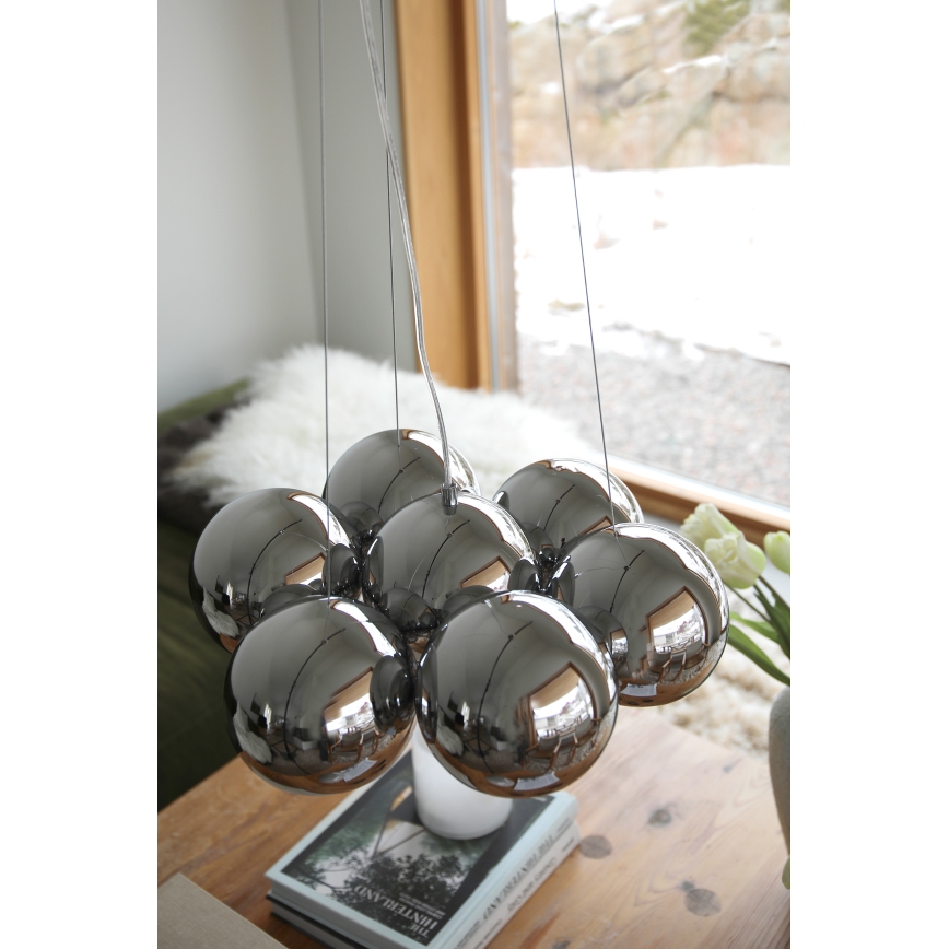 Markslöjd 109167 - CUPOLO 7-light pendant on cable 7xE14/40W/230V, Ø 45 cm, polished chrome
