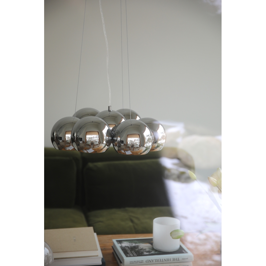 Markslöjd 109167 - CUPOLO 7-light pendant on cable 7xE14/40W/230V, Ø 45 cm, polished chrome