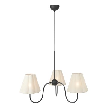 Markslöjd 109172 - VEYA cable-hung pendant light 3xE14/40W/230V Ø 90 cm linen/black