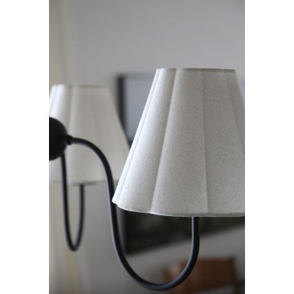 Markslöjd 109172 - VEYA cable-hung pendant light 3xE14/40W/230V Ø 90 cm linen/black