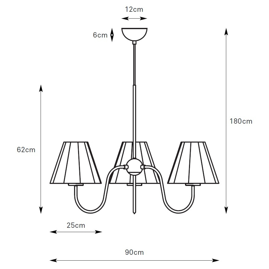 Markslöjd 109172 - VEYA cable-hung pendant light 3xE14/40W/230V Ø 90 cm linen/black