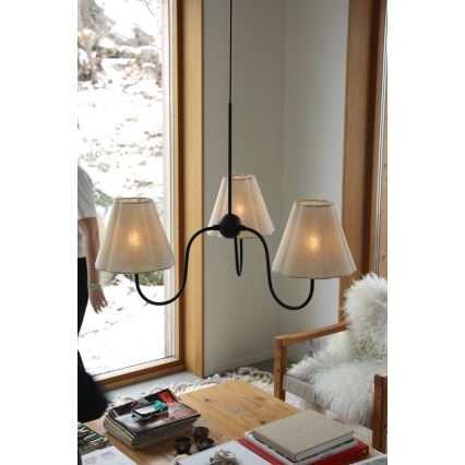 Markslöjd 109172 - VEYA Cable Pendant 3xE14/40W/230V Linen/Black