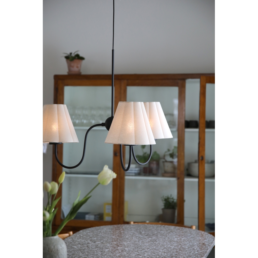 Markslöjd 109172 - VEYA Cable Pendant 3xE14/40W/230V Linen/Black