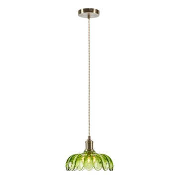 Markslöjd 109177 - Cable-suspended pendant light KURAGE 1xE27/40W/230V brass/smoky green