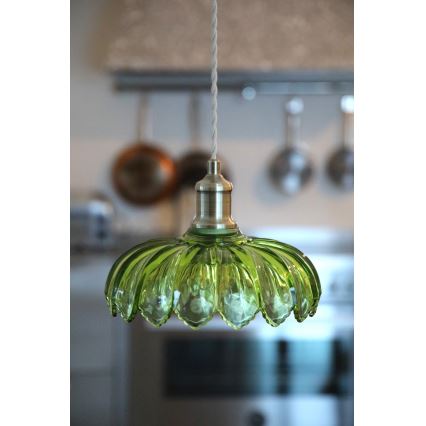 Markslöjd 109177 - Cable-suspended pendant light KURAGE 1xE27/40W/230V brass/smoky green