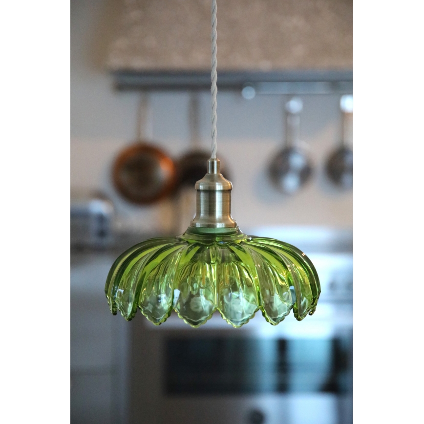 Markslöjd 109177 - Cable-suspended pendant light KURAGE 1xE27/40W/230V brass/smoky green