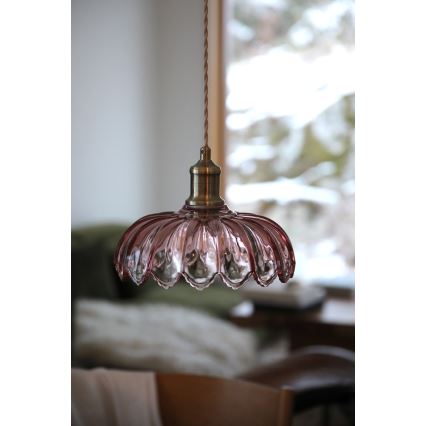 Markslöjd 109178 - KURAGE Cable Pendant Light 1xE27/40W/230V brass/smoky pink