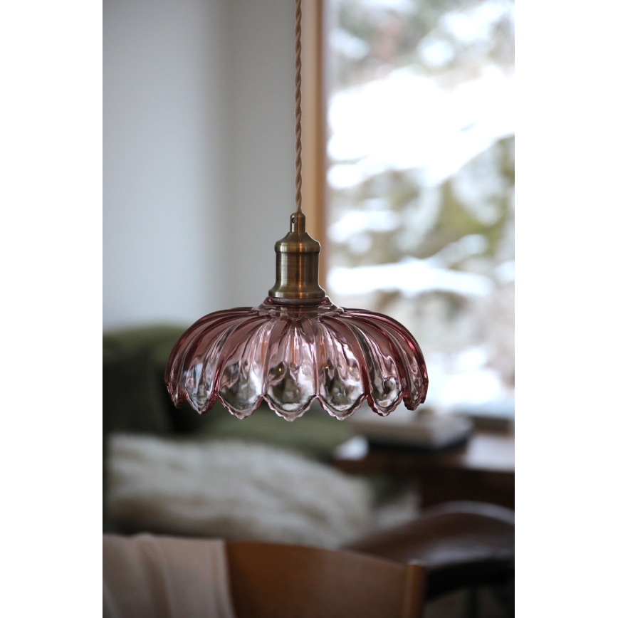 Markslöjd 109178 - KURAGE Cable Pendant Light 1xE27/40W/230V brass/smoky pink