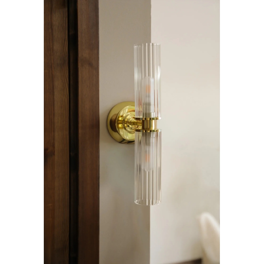 Markslöjd 109236 - Bathroom wall light RIMINI 2xG9/20W/230V IP44 brass