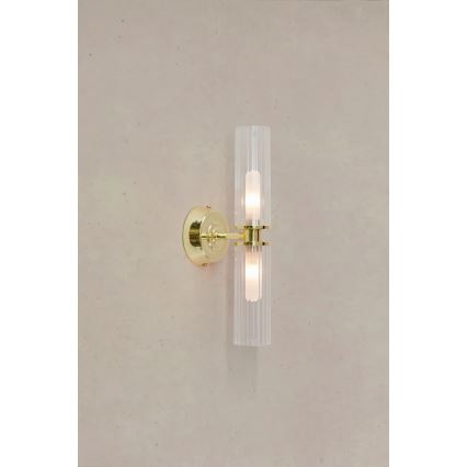 Markslöjd 109236 - Bathroom wall light RIMINI 2xG9/20W/230V IP44 brass