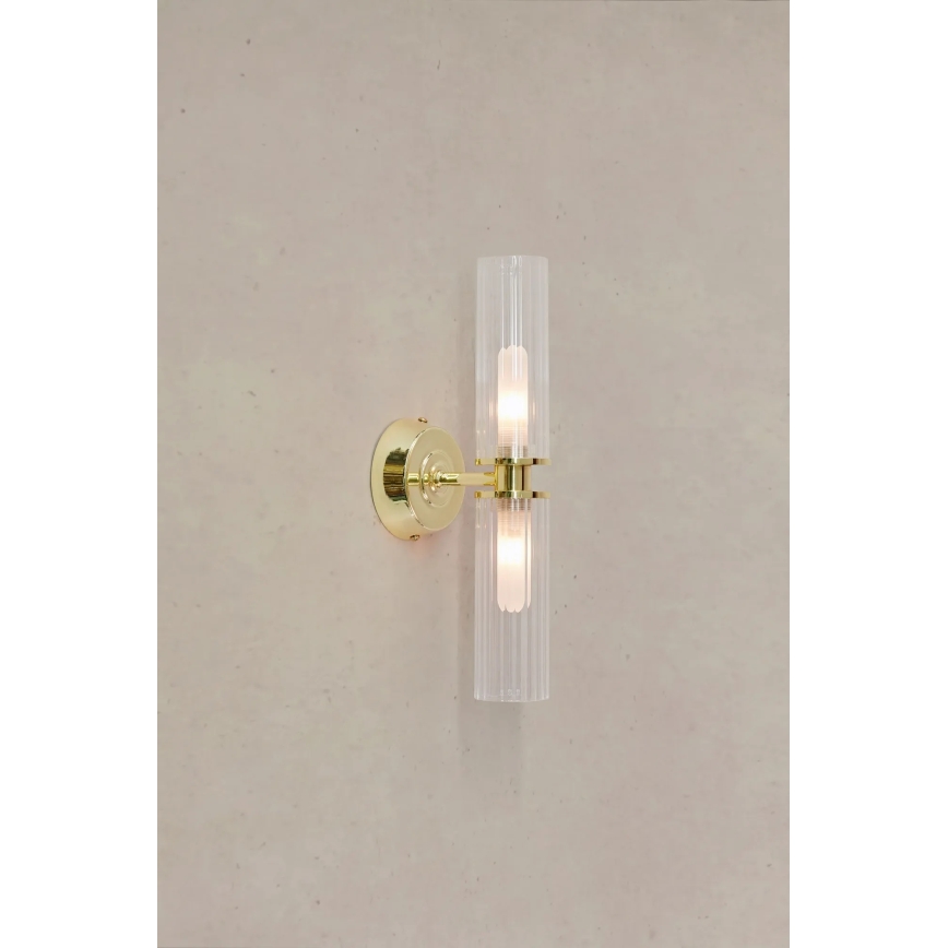 Markslöjd 109236 - Bathroom wall light RIMINI 2xG9/20W/230V IP44 brass