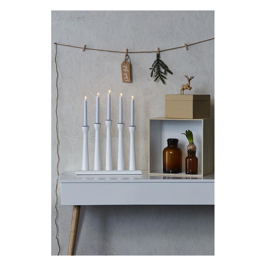 Markslöjd 702229 - Christmas candlestick MASESKÄR 5xE10/3W/230V white