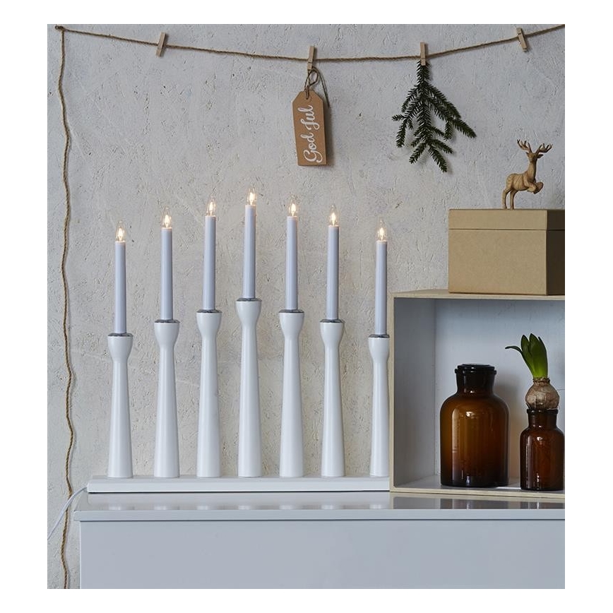 Markslöjd 702232 - Christmas candelabra MASESKÄR 7xE10/3W/230V white