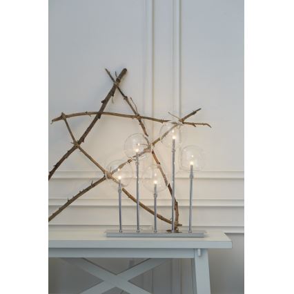 Markslöjd 703519 - Christmas candlestick MÄSTER 7xE5/0,8W/230/12V matte chrome