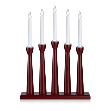 Markslöjd 704176 - Christmas candelabra MASESKÄR 5xE10/3W/230V red
