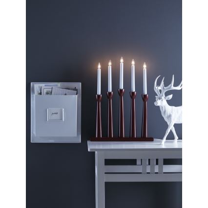 Markslöjd 704176 - Christmas candelabra MASESKÄR 5xE10/3W/230V red